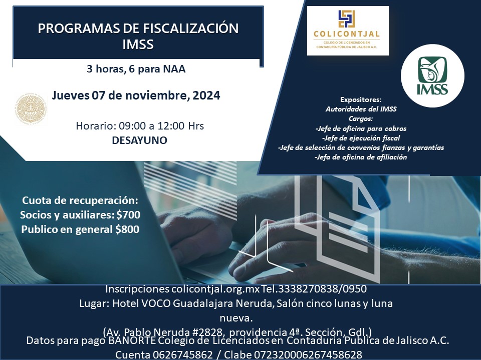 INSCRIPCIONES AGOTADAS Programas de fiscalización IMSS